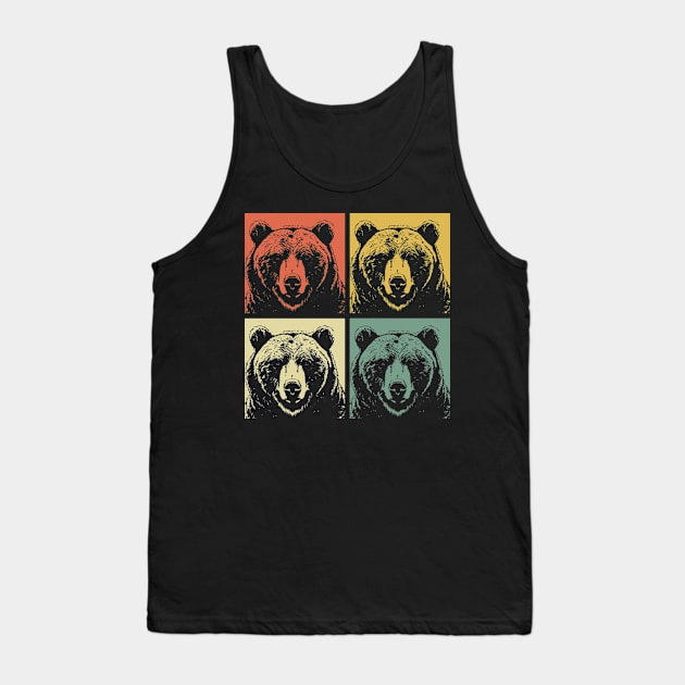 Retro Grizzly Bear - Grizzly Bear Tank Top by Anassein.os